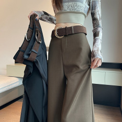 复古气质宽松休闲西裤女2025春秋季新款高腰显瘦垂感拖地裤长裤