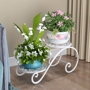 Iron Flower Stand Floor-standing Flower Pot Stand Multi-layer Indoor and Outdoor European Style Living Room Balcony Green Flower Stand Potted Plant Beautiful