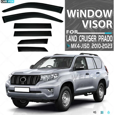 Rain shield — Window Visor - standard-packing-without-logo-6pcsprado-fj150mk4-j150-2010-2023plexiglasno-bright-stripsrain-shield