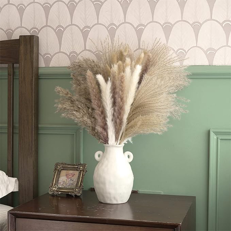 Ramo de caña de flores secas de Amazon, batidor de hierba de cola de conejo, ramo de flores secas de Yunnan, decoración de muebles al por mayor