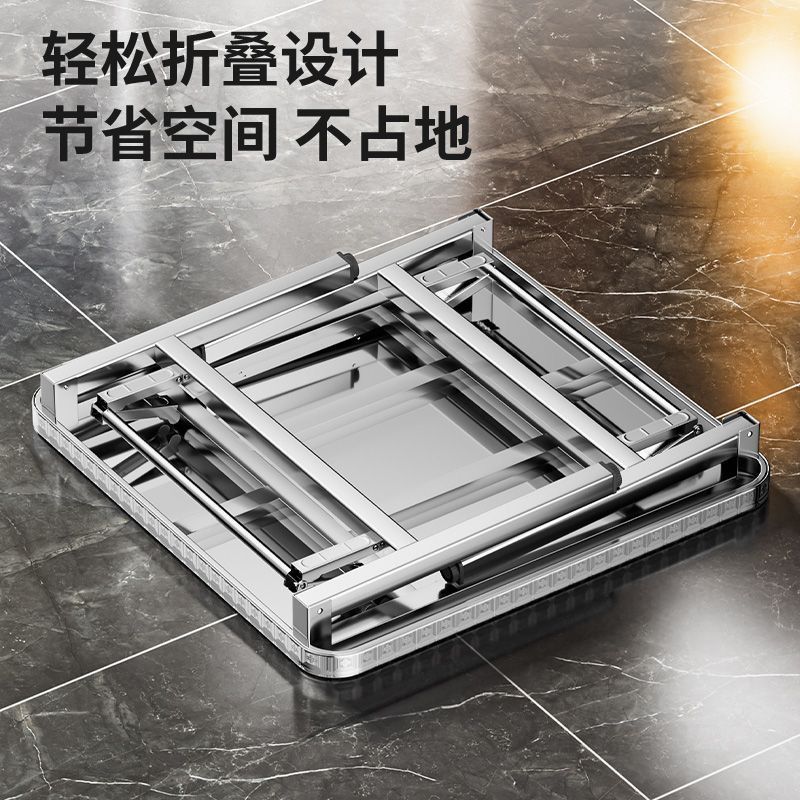 不锈钢折叠方桌户外烧烤摆摊便携易收纳桌子出租房简易餐桌四方桌|undefined