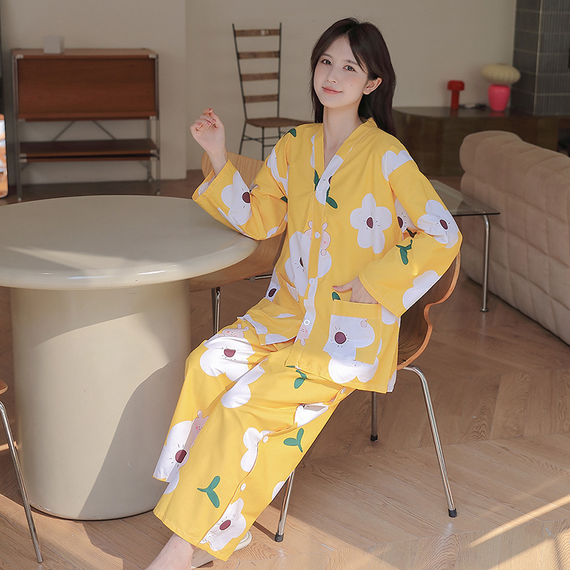 2025汗蒸服大花女洗浴和服家居服浴服桑拿按摩服长款短款睡衣批发