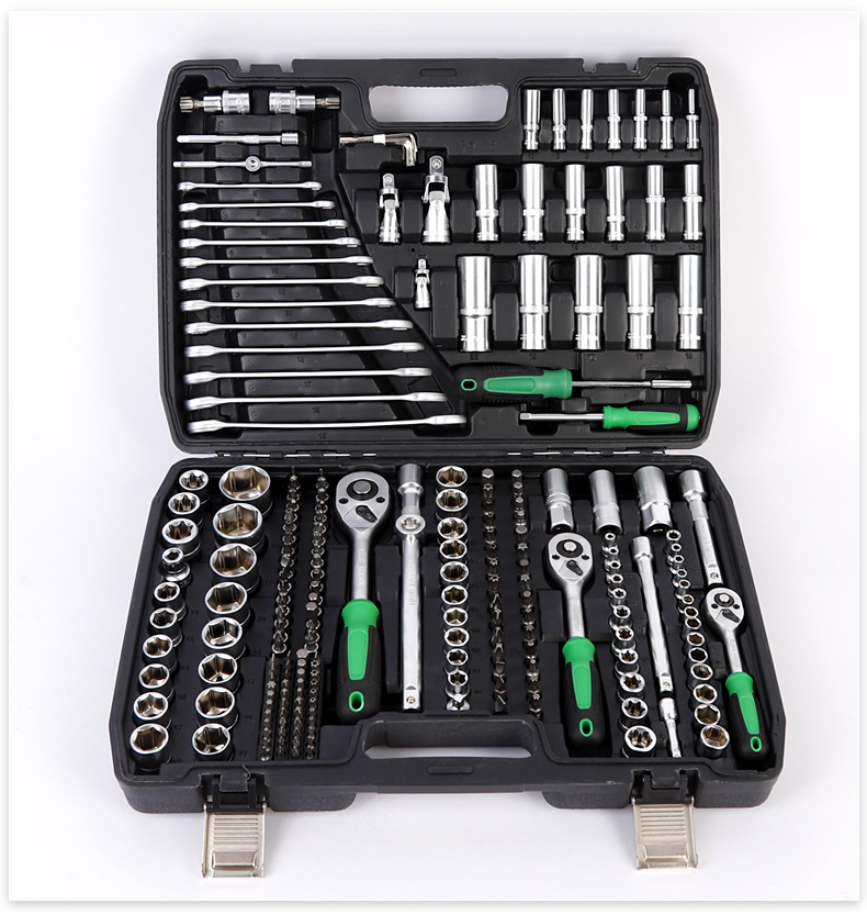 216-piece auto repair kit for home maintenance, auto repair hardware tool set, one box of dual-use wrenches and sockets