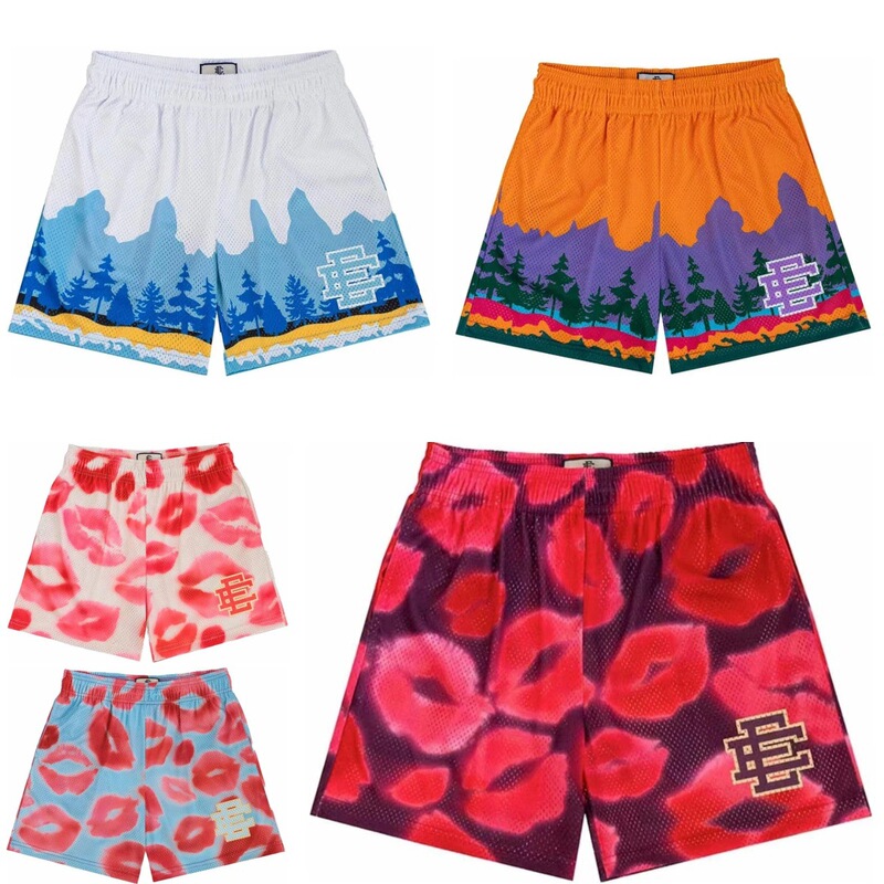 Eric Emmanuel Summer Men's Sports Shorts Fitness Basketball Beach Pants Mesh Breathable Fitness Training