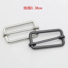 锌合金加粗拉芯扣活动日字针扣服饰箱包肩带三档调节扣圆边口字扣