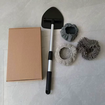 Car cleaning tools – Rod Car Window Brush - 1-towel-cloth-cover-1-coral-velvet-cloth-cover-1-small-chenille-cloth-cover-1-set-of-pentagonal-plastic-partskraft-paper-box