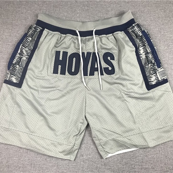 Basketball Shorts with Dense Embroidery, Five-Point Length, North Carolina University Retro Style, Fully Embroidered, Zipper Pockets, Wholesale for Export