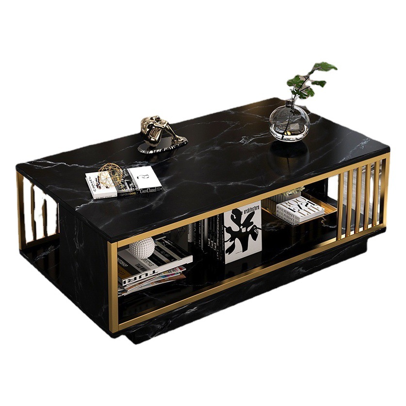 Mesa de café sala de estar piso pequeño apartamento casa moderna Luz de lujo Oficina mesa de té casa de alquiler minimalista mesa rectangular