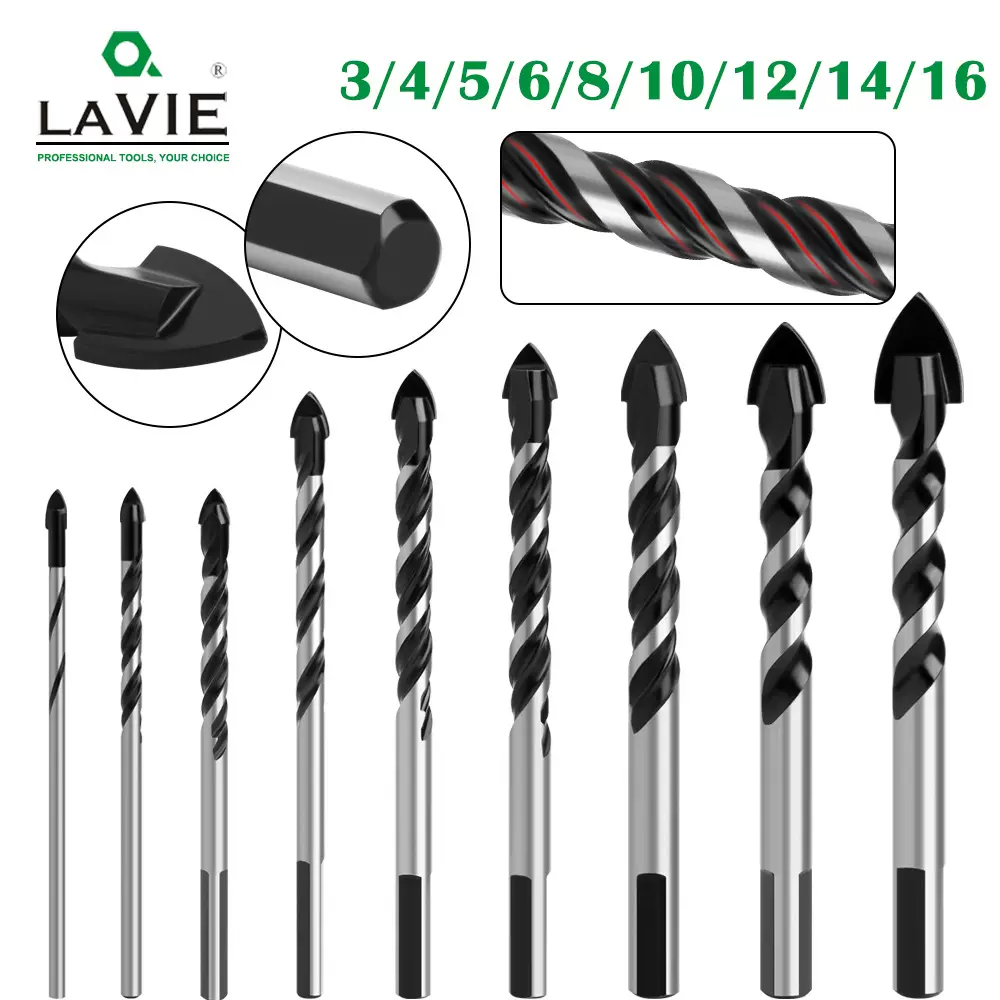 多功能霸王钻三角钻头黑色单双槽墙壁陶瓷砖墙瓷砖铁皮开孔器钻头