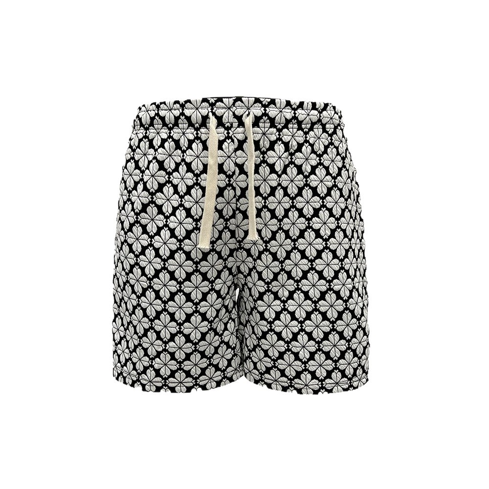 Men's Women's Trendy Houndstooth Casual Straight Leg Loose Fit Summer Shorts All Over Floral Print Beach Clothing_viptrois.com