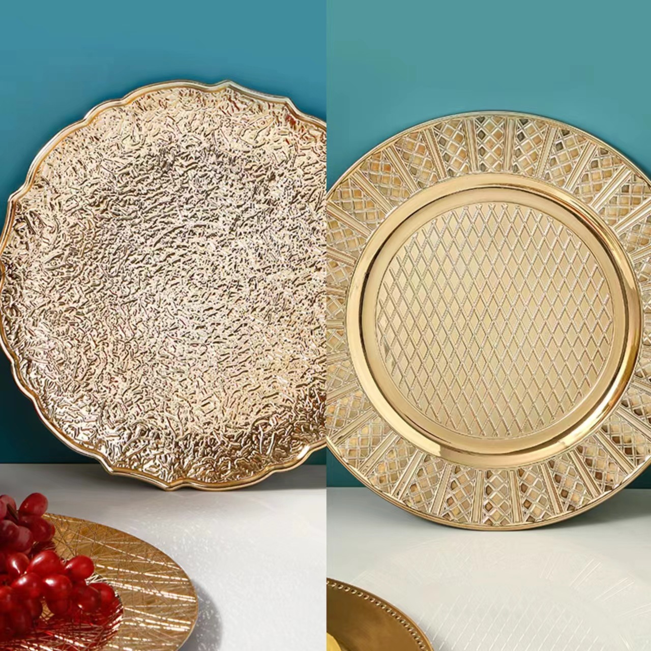 Placas de cargador europeas retro placas irregulares de encaje conchas de placas de decoración doméstica fabricantes al por mayor