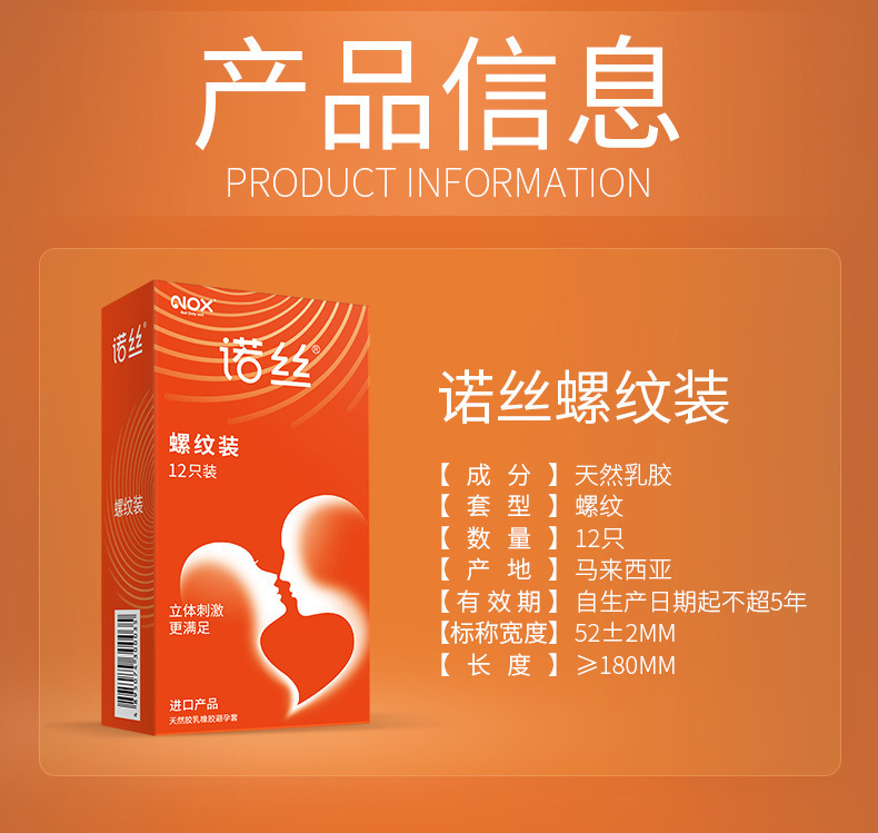 North Threaded Condoms, Lubricated Thin Latex, Medium, 12-Pack — detail image 17