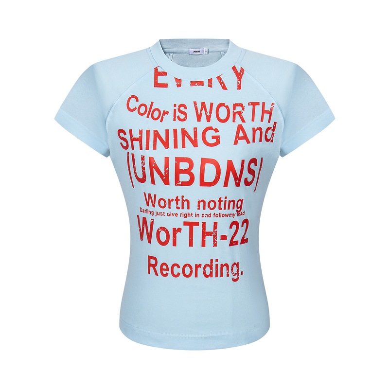 G25-060 Fashion 2025 Summer Women's Street Fashion High-end Sense Letter Printed Design Spice Girls Slimming Short-sleeved T-shirt G25-060 Fashion 2025 Summer Women's Street Fashion High-end Sense Letter Printed Design Spice Girls Slimming Short-sleeved T-shirt