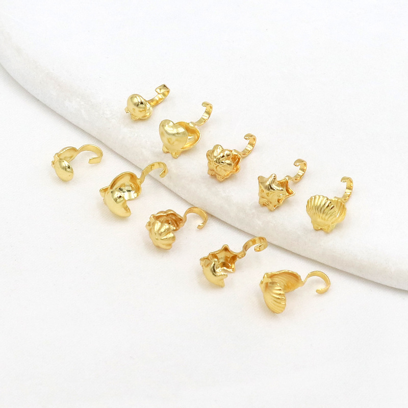 Color-Preserving Shell Covered Buckle 18K Copper Plated Real Gold Heart Single Hook Covered Buckle Beaded Accessories DIY Finishing Buckle B81 Color-Preserving Shell Covered Buckle 18K Copper Plated Real Gold Heart Single Hook Covered Buckle Beaded Accessories DIY Finishing Buckle B81