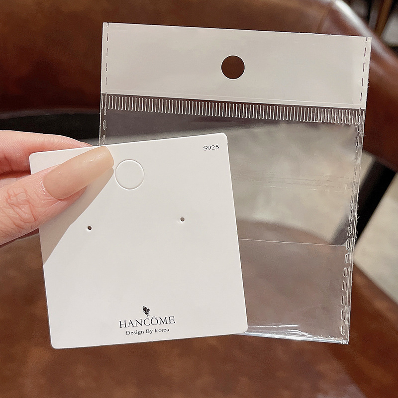 Factory Direct Sales Hanjue Accessory Factory Universal Earring and Stud Cardboard OPP Bags Anti-dust and Anti-oxidation Small Accessory Pouch