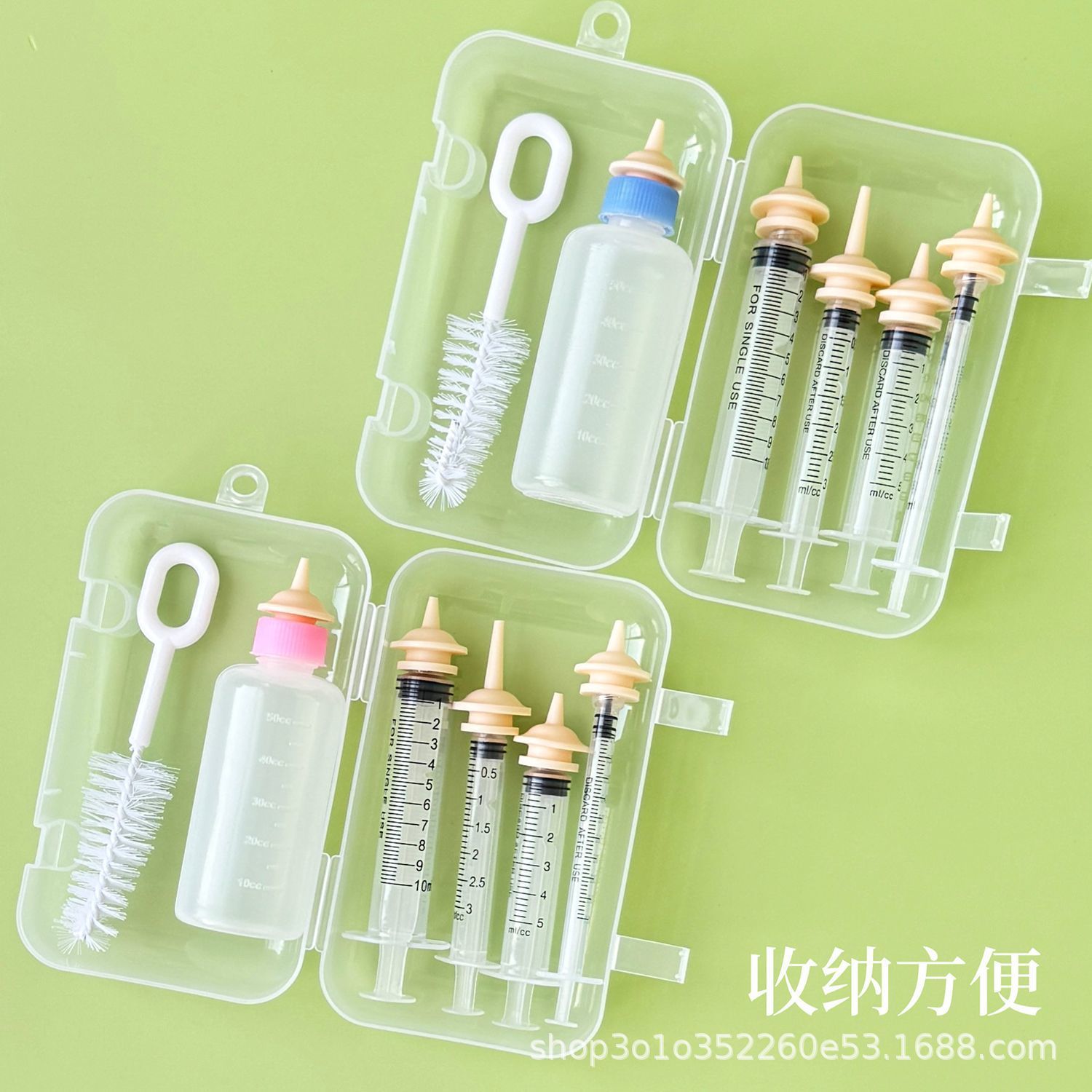 Kitten Feeding Tool, Syringe Feeding Bottle for Newborn Kittens and Puppies, Silicone Small Nipple, Anti-Choking Syringe Feeding Device