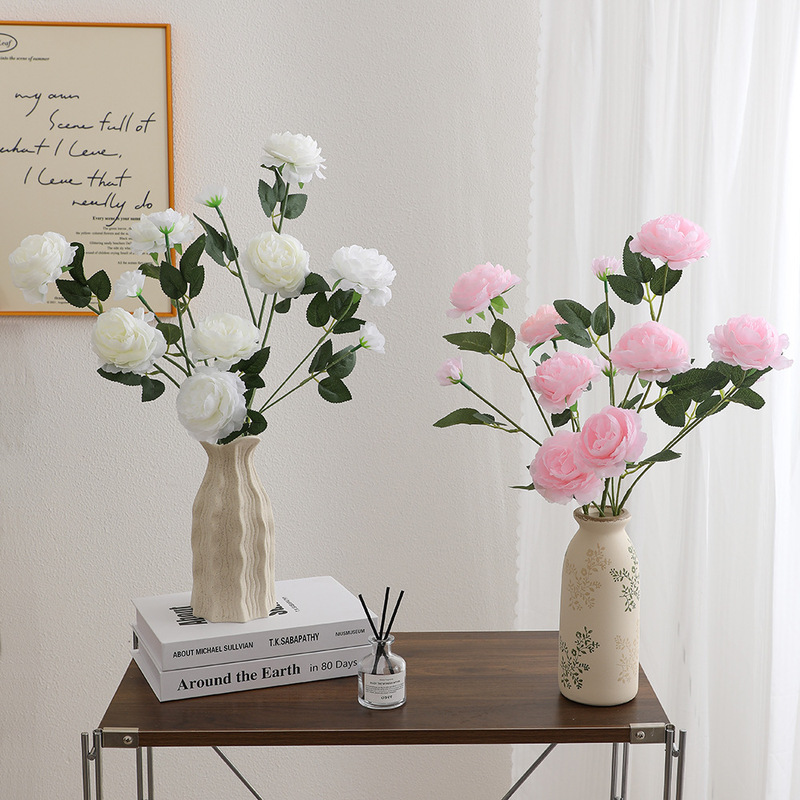 3 artificial peonies for home living room flower arrangement decoration, wedding scene setup, and landscaping, factory wholesale 3 artificial peonies for home living room flower arrangement decoration, wedding scene setup, and landscaping, factory wholesale
