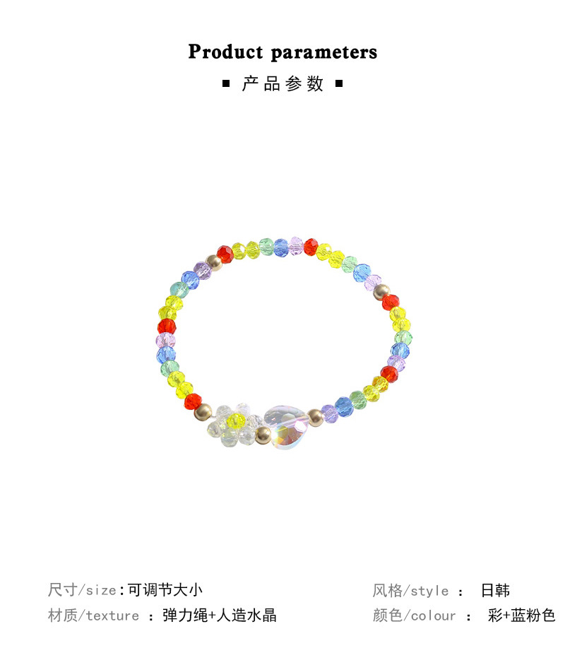 1 Piece Fashion Heart Shape Artificial Crystal Elastic string Beaded Womenu0027S Bracelets