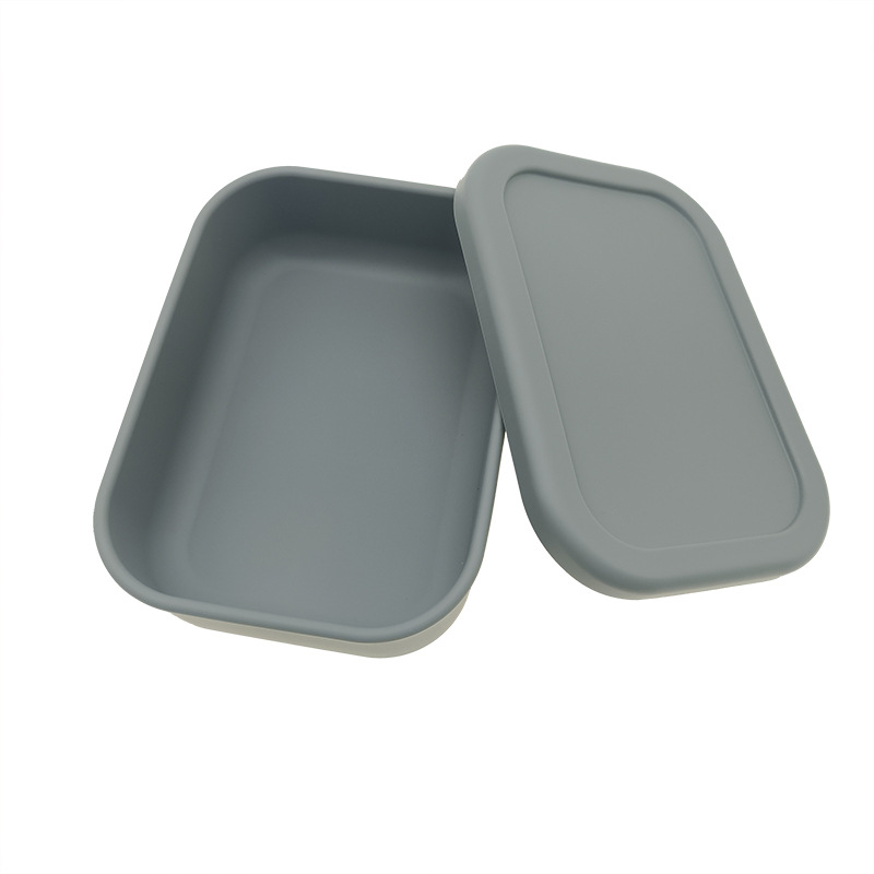 Caja de almuerzo de silicona de estilo japonés sellada horno de microondas trabajador de oficina Bento caja de almuerzo de estudiante portátil caja de almuerzo integrada de tres rejillas