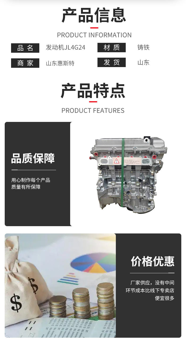 Jl4G24 Is Suitable for Geely Emgrand Boyue Borui Engine Jl4G24 Engine