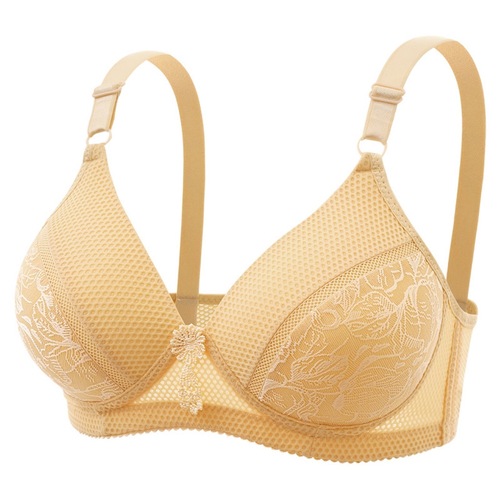 [European and American Style] Cross-border medium cup large size breathable push-up underwear for women without steel rims anti-sagging bra with side breasts