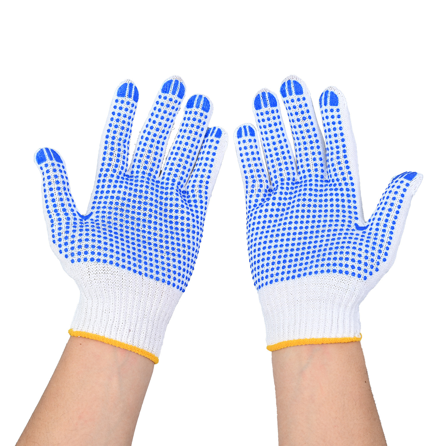 Los fabricantes venden al por mayor guantes de protección laboral antideslizantes de dispensación, guantes de nailon, cuentas de puntos, trabajo engrosado, resistente al desgaste y antideslizante