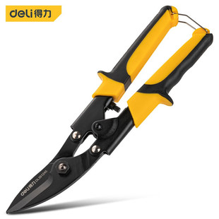 Deli Iron Scissors Industrial Grade Keel Scissors Stainless Steel Plate Scissors Handmade with Serrated Multi-function Straight Head