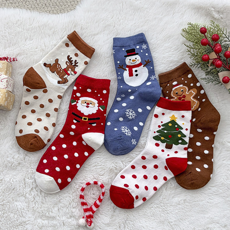 Christmas Socks Women's Christmas Socks Santa Claus Reindeer Snowman Holiday Cross-Border Women's Mid-Calf Socks Christmas Socks Women's Christmas Socks Santa Claus Reindeer Snowman Holiday Cross-Border Women's Mid-Calf Socks