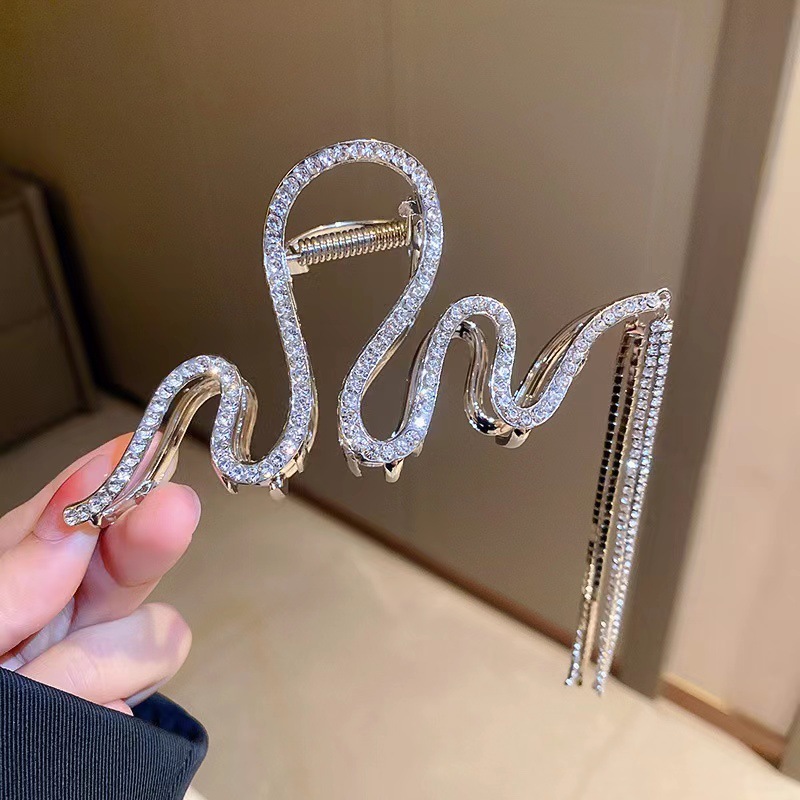 タッセルヘアピン 2025 新しいヘアピン後頭部用大型グリッパーハイエンドヘアシャーククリップヘアアクセサリー|undefined