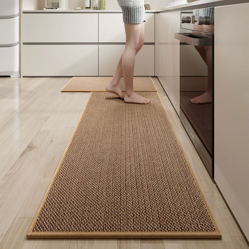 Kitchen Floor Mats, Non-Slip, Oil-Proof and Waterproof Carpets, No-Wash and Wipeable, Household Long Mats, Stain-Resistant Door Mats, Water-Absorbent Foot Mats