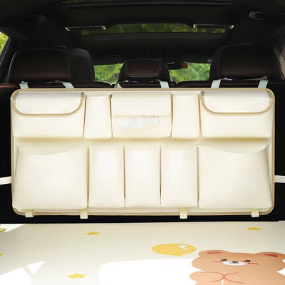 Multifunctional car trunk storage Car storage bag/box - classic-rice