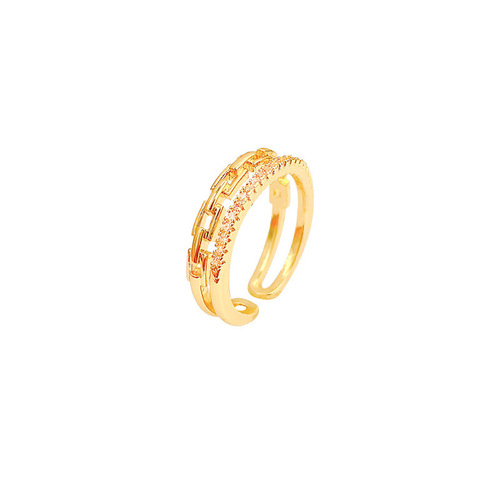 Light luxury niche micro-paved zircon butterfly ring for women ins trendy open design plain ring index finger ring wholesale