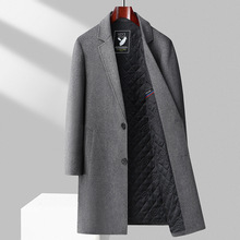 冬季中长款毛呢大衣男韩版英伦风加厚风衣高级感羊绒呢子外套潮流