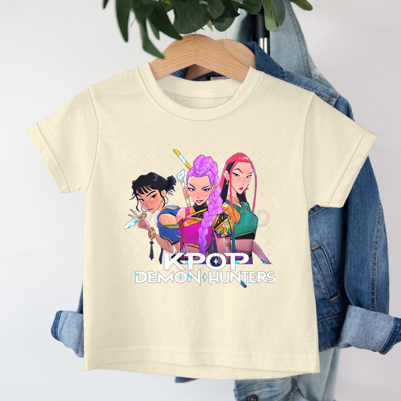 クロスボーダー KPop デーモンハンターデーモンハンターグループプリントコットン Tシャツ夏のファッション子供カジュアル半袖|undefined
