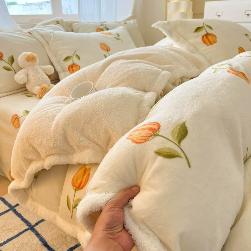 Демисезонный набор, двухстороннее коралловое покрытие на одеяло, зимняя флисовая простыня, 4 штуки, 3 штуки