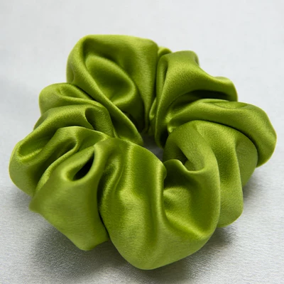 Silk Hair Tie 100% Mulberry Saç üçün rezinlər - autumn-green-4cm-100-mulberry-silk-30mm