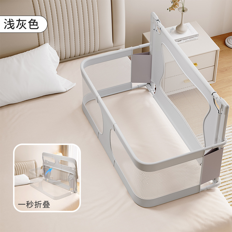 Cama de cuna a prueba de presión de apartamento pequeño, cama media, cerca de bebé recién nacido, valla protectora, cama de bebé móvil T plegable