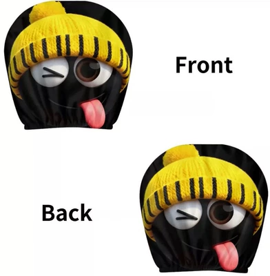Universal seat cover – best-selling universal pullover printed car headrest - yellow-hat-emoji-double-sided-printing-1-piece