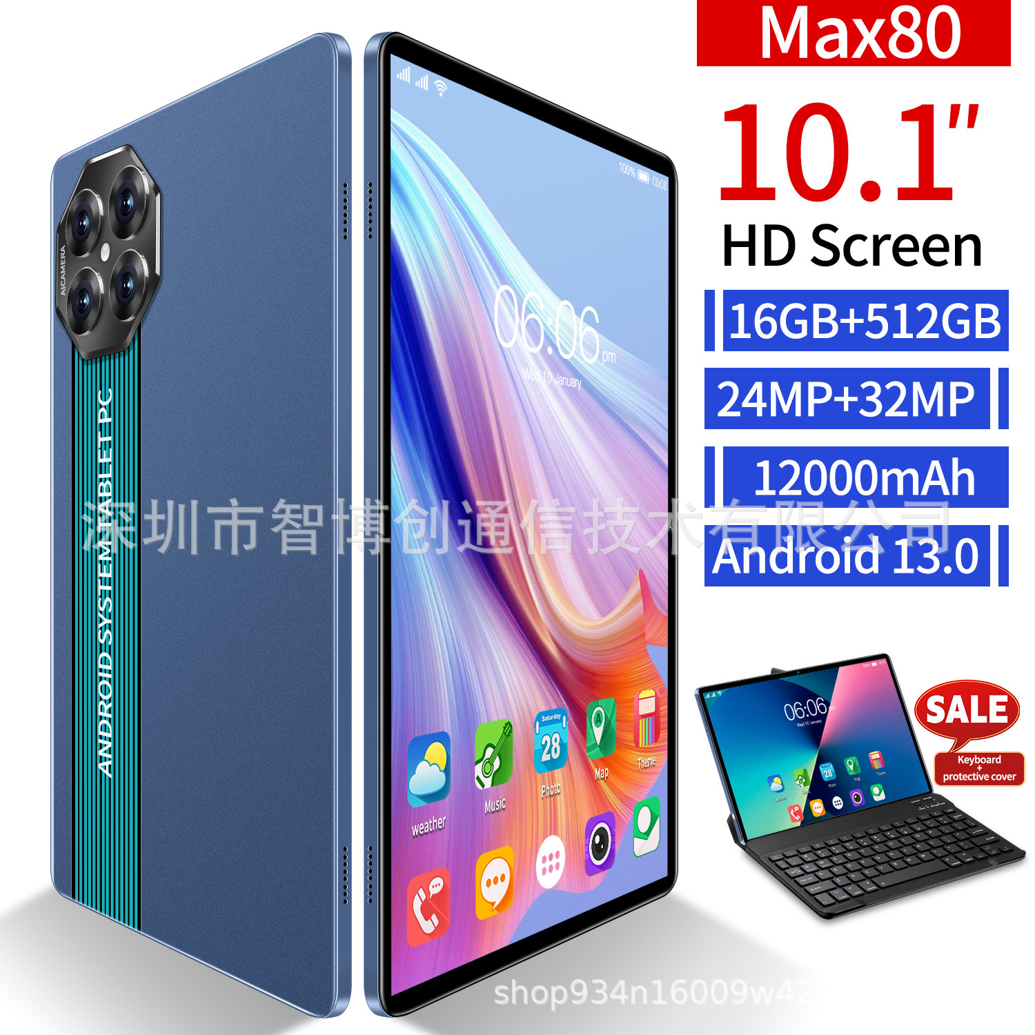 10.1inch Tablet Pc Max80 Cross-Border Exclusive Manufacturer Direct Supply Hd Ips Screen Dual Sim Dual Standby Can Make Calls