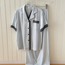 简约套装春夏仿真丝绸家居服套装睡衣女夏季冰丝两件套短袖长裤