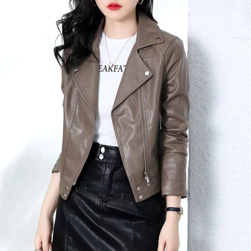 High-End Leather Jacket for Women, New Style for Autumn and Winter 2026, Popular Spring Short Fashion Jacket with a Stylish and Elegant Look