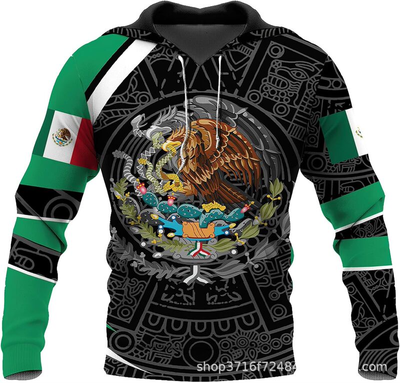 2023 Autumn Cross-border New Men's Hoodie Creative Mexican Style 3D Printed Hoodie Sports Sweater
