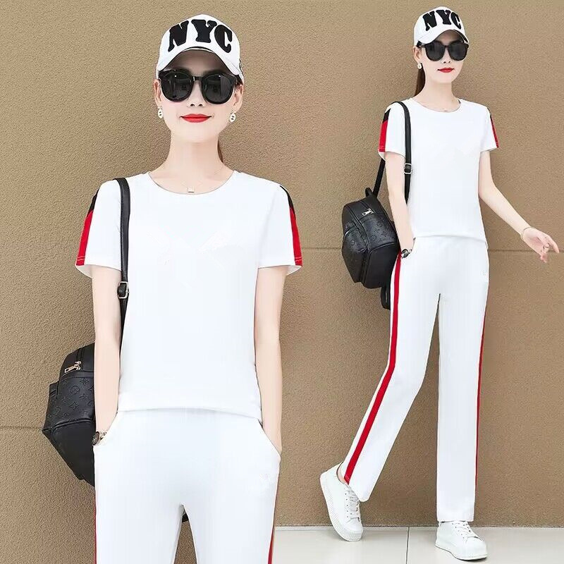 Slim-fit Slimming Personality Single-pole Crewneck Team suit Summer Square Dance Ghost Step Fashion Simple Elegant Two-piece Set Slim-fit Slimming Personality Single-pole Crewneck Team suit Summer Square Dance Ghost Step Fashion Simple Elegant Two-piece Set