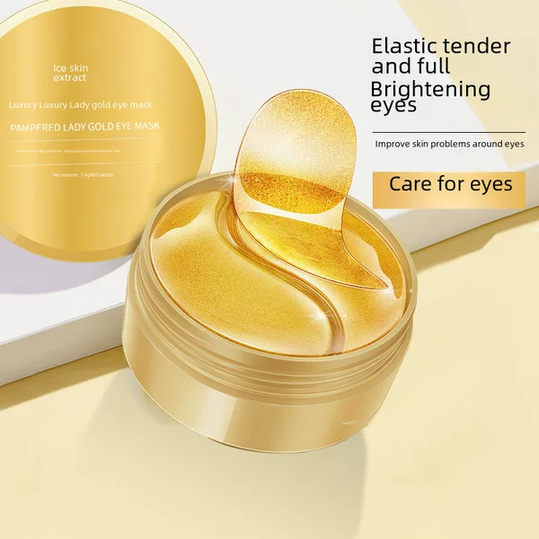 Douyin Kuaishou Noble Lady Gold Eye Mask Moisturizing Eye Wrinkle Patch Gel Patch Hydrating Seaweed Eye Mask Factory Wholesale
