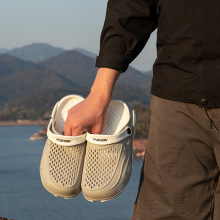 洞洞鞋男士夏季外穿防滑踩屎感两用拖鞋运动休闲开车包头沙滩凉鞋