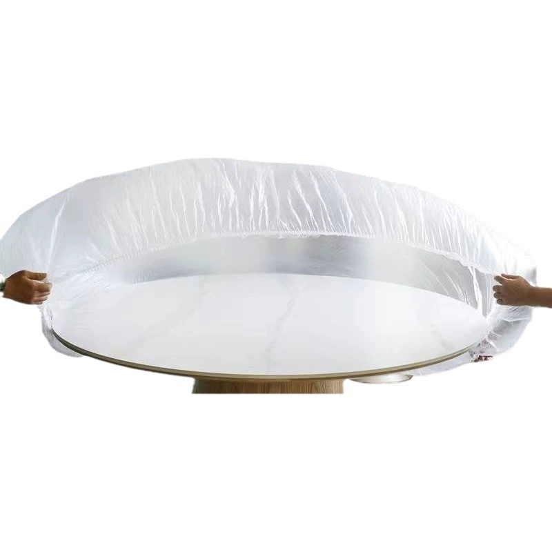 Одноразовая скатерть на шнурке эластичный рот утолщенный ПЭ прозрачная Свадебная Банкетная скатерть маслостойкий обеденный стол крышка стола на шнурке