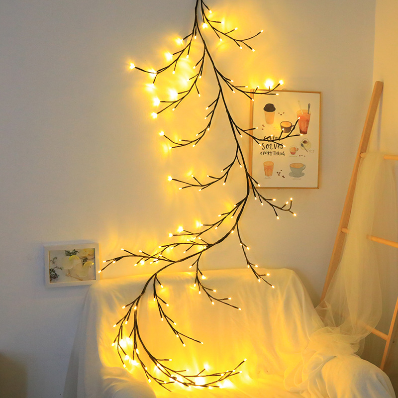 ins风客厅卧室树枝灯圣诞节派对装饰藤条灯led树枝藤条灯
