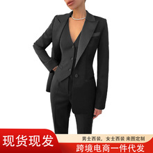 跨境女士西服三件套商务职业休闲女士西装亚马逊热卖三件套女装