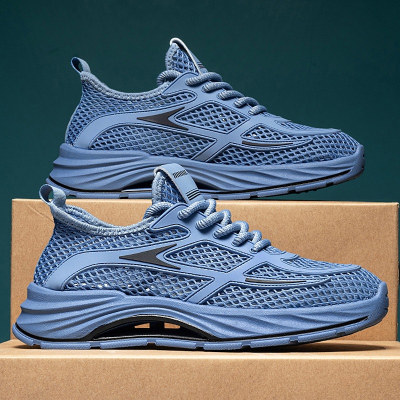 Calzado deportivo para estudiantes zapatos para hombres al aire libre 2025 zapatos de malla de verano zapatos de moda huecos de red grande para hombres adolescentes 45 tallas grandes