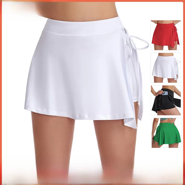 Silk Picture Cross-Border Sports Skirt for Women Summer High-Waisted Yoga Nude Skirt Training Running Fitness Tennis Skirt